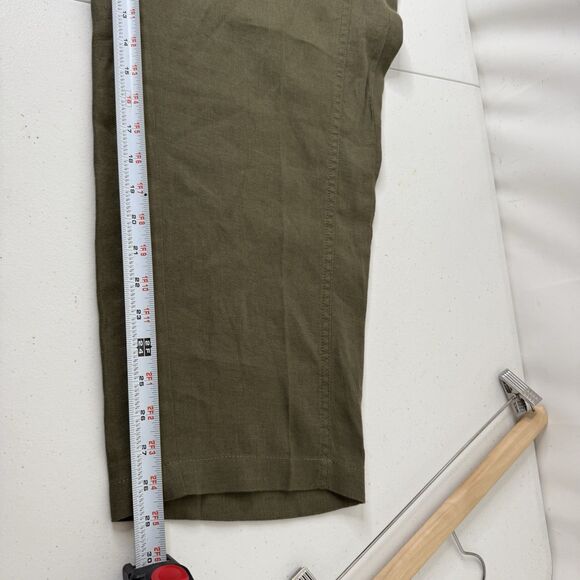 J Jill Love Linen Ankle Pants Women 2X Drawstring Lagenlook Beach Olive Coastal - Picture 10 of 11